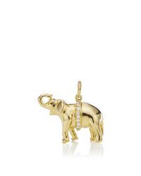 Monica Rich Kosann | Metallic 18k Yellow Gold Elephant "luck" Charm With Diamonds | Lyst
