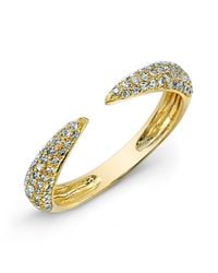 Anne Sisteron - 14kt Yellow Gold Diamond Horn Pinkie Ring - Lyst