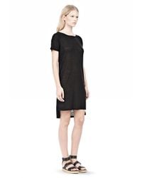 Alexander Wang | Black Slub Classic Boatneck Dress | Lyst