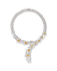 CZ by Kenneth Jay Lane | White Cubic Zirconia Floral Necklace | Lyst