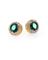 kate spade new york | Green Basket Pave Stud Earrings | Lyst