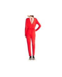BCBGeneration | Red V-neck Jumpsuit | Lyst