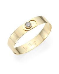 Phillips House | Metallic 14k Gold Diamond Love Always Bangle Bracelet | Lyst