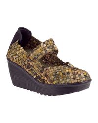 Bernie Mev - Lulia Wedge Green Camo Fabric - Lyst