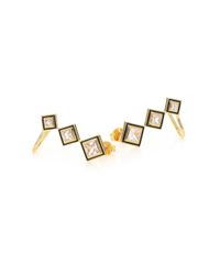 Elizabeth and James | Metallic Truitt White Sapphire & Enamel Ear Cuffs | Lyst