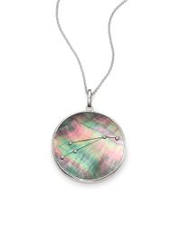 Ippolita | Metallic Black Shell, Diamond & Sterling Silver Zodiac Charm | Lyst