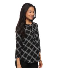 NYDJ | Black Henley Blouse | Lyst