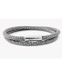 Tateossian | Double Wrap Scoubidou Grey Stingray Bracelet With Silver Clasp for Men | Lyst