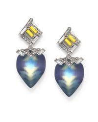 Alexis Bittar | Blue Neon Deco Lucite & Crystal Desert Drop Earrings | Lyst