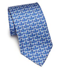 Ferragamo | Blue Horse Silk Tie for Men | Lyst