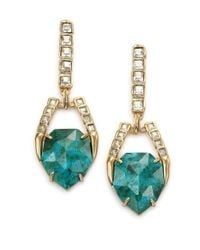 Alexis Bittar | Metallic Miss Havisham Mosaic Chrysocolla & Crystal Geometric Drop Earrings | Lyst