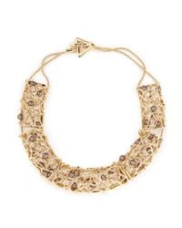 St. John | Metallic 'cage' Pearl Station Necklace | Lyst