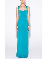 Nicole Miller | Blue Sweetheart Crepe Gown | Lyst