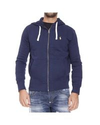 Polo Ralph Lauren | Blue Sweater Classic Hooded Fleece Zip for Men | Lyst