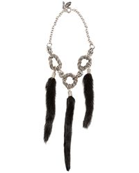 Tom Rebl | Metallic 3 Mink Tail Pendants Chain Necklace for Men | Lyst
