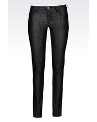 Emporio Armani | Black Super Skinny Dark Wash Jeans | Lyst