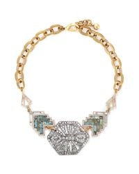 Lulu Frost | Green 'ortigia' Crystal Stone Mosaic Chain Necklace | Lyst