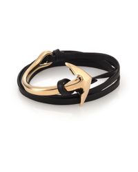 Miansai | Black Curved Anchor Leather Bracelet for Men | Lyst