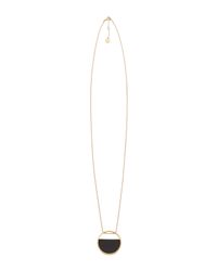 Trina Turk | Black Long Enamel Pendant Necklace | Lyst