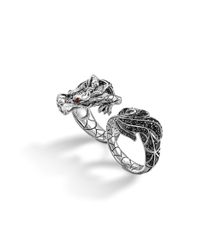John Hardy | Black Two-Finger Dragon Ring | Lyst