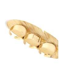 Ela Stone | Metallic Mayta Feather Three Finger Ring | Lyst