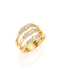 Ippolita | Metallic Glamazon Starlet Diamond & 18k Yellow Gold Triple-band Ring | Lyst