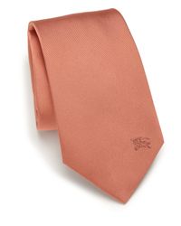 Burberry | Pink Solid Silk Tie for Men | Lyst