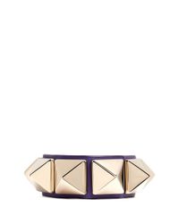 Valentino | Purple 'rockstud' Macro Leather Bracelet | Lyst