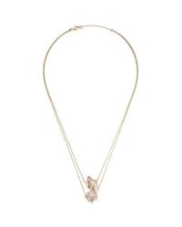 Anabela Chan | White 'petal' Diamond Pavé 18k Yellow Gold Necklace | Lyst