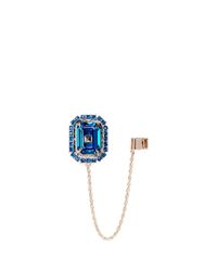 Valentino | Blue Chain Helix Cuff Single Rhinestone Earring | Lyst