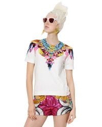 Manish Arora | White Printed Beaded Peached Cotton Top | Lyst