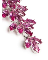 CZ by Kenneth Jay Lane | Pink Cubic Zirconia Leaf Drop Marquise Cut Clip Earrings | Lyst