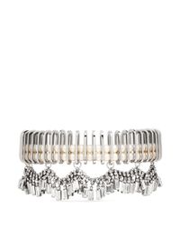 Venna | Metallic Chain Link Resin Pearl Crystal Fringe Necklace | Lyst