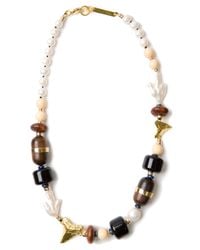 Lizzie Fortunato | Black Shark Tooth Beaded Necklace | Lyst