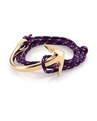 Miansai | Blue Half Anchor Triple-Wrap Rope Bracelet | Lyst