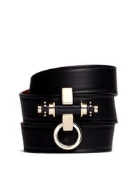 Givenchy | Black 'obsedia' Stud Triple Wrap Leather Bracelet | Lyst