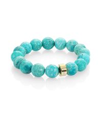 Nest | Blue Amazonite Logo Beaded Stretch Bracelet | Lyst