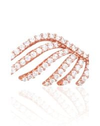 Fallon | Pink Rose Gold Cubic Zirconia Crystal Pave Wing Earrings | Lyst