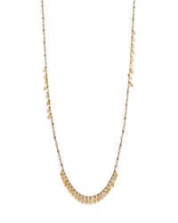 Chan Luu | Metallic Crystal Beaded Leaf Fringe Necklace | Lyst