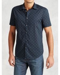 John Varvatos | Blue Cotton Skull Print Shirt for Men | Lyst