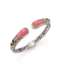 Konstantino | Red Amphitrite Guava Agate, Black Onyx, 18K Yellow Gold & Sterling Silver Cuff Bracelet | Lyst