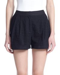 3.1 Phillip Lim | Black Cotton Eyelet Shorts | Lyst