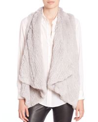 H Brand | Gray Audra Rabbit Fur Vest | Lyst