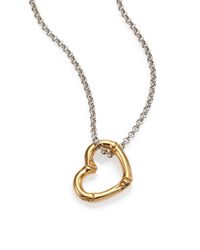 John Hardy | Metallic Bamboo 18k Yellow Gold & Sterling Silver Heart Pendant Necklace | Lyst