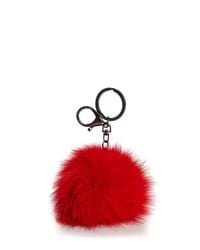 Adrienne Landau | Red Fur Pom Pom Key Fob | Lyst
