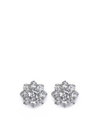 CZ by Kenneth Jay Lane | Metallic Halo Round-cut Stud Earrings | Lyst