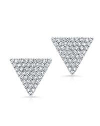Anne Sisteron - 14kt White Gold Diamond Large Triangle Olivia Stud Earrings - Lyst