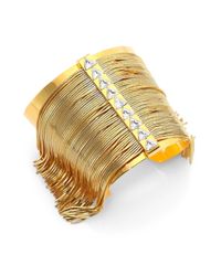 Ca&Lou | Metallic Fringe Allover Cuff Bracelet | Lyst