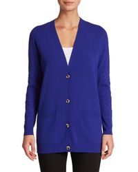 ESCADA | Blue Embossed Flower Cardigan | Lyst