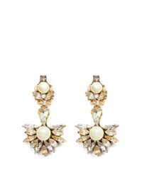 Erickson Beamon | White 'Pearl Jam' Crystal Pearl Fan Drop Earrings | Lyst